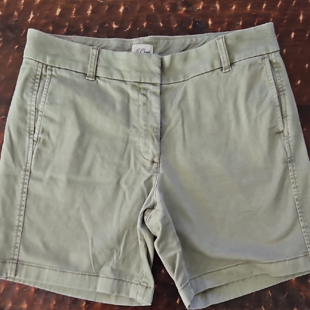 J. Crew Green Bermuda Shorts Tailored Cotton Blend